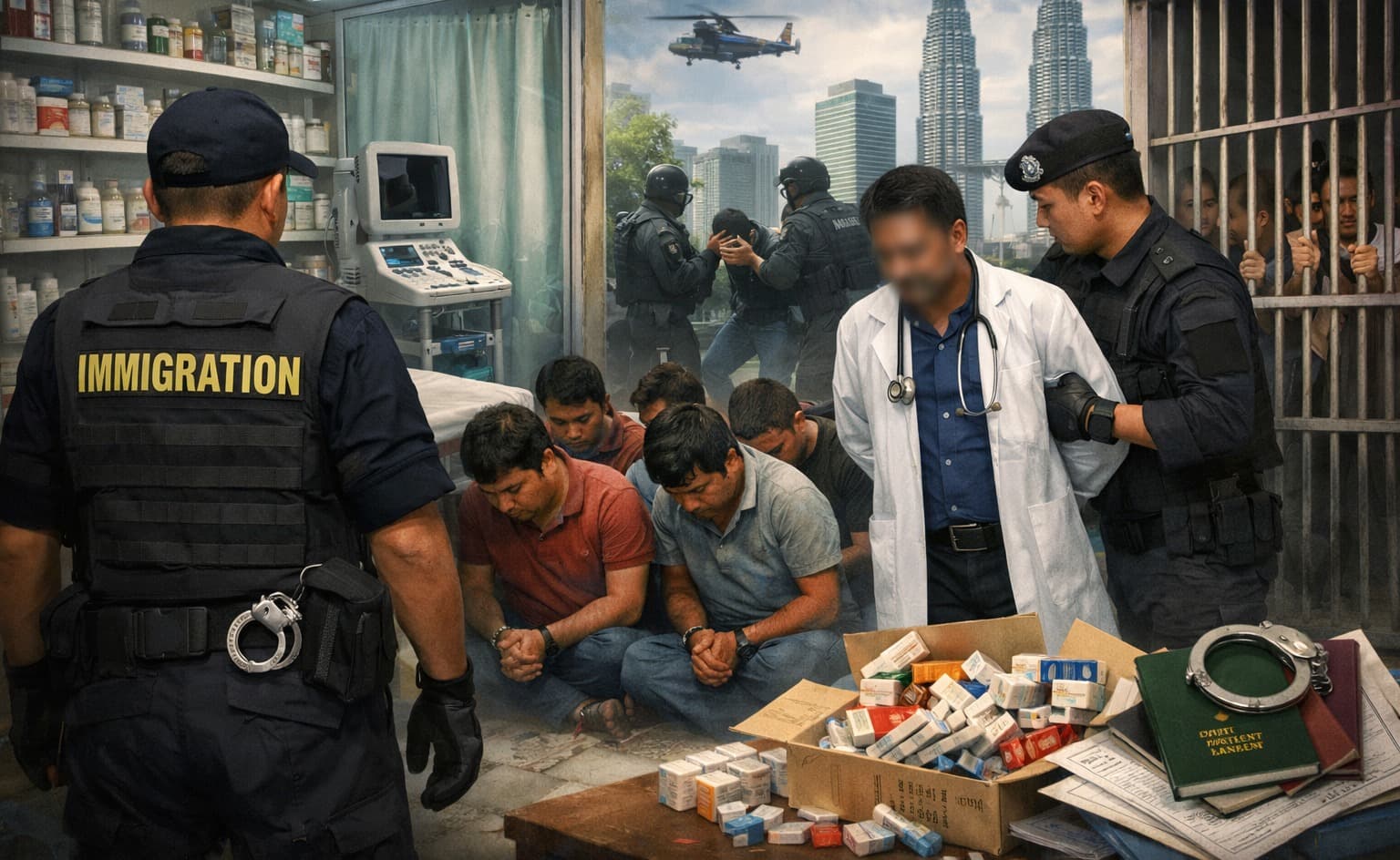 মালয়েশিয়ায় ভুয়া চিকিৎসকসহ ১৭ বাংলাদেশি আটক